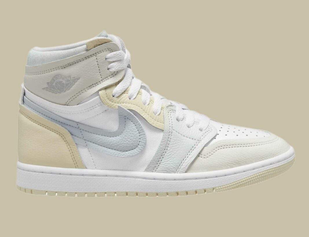 初见：Air Jordan 1 MM High “Pure Platinum/Coconut Milk”（纯白金/椰奶）。