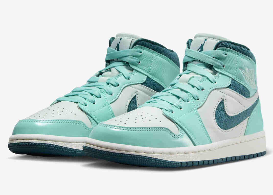 Air Jordan 1 Mid “Bleached Turquoise “的官方照片