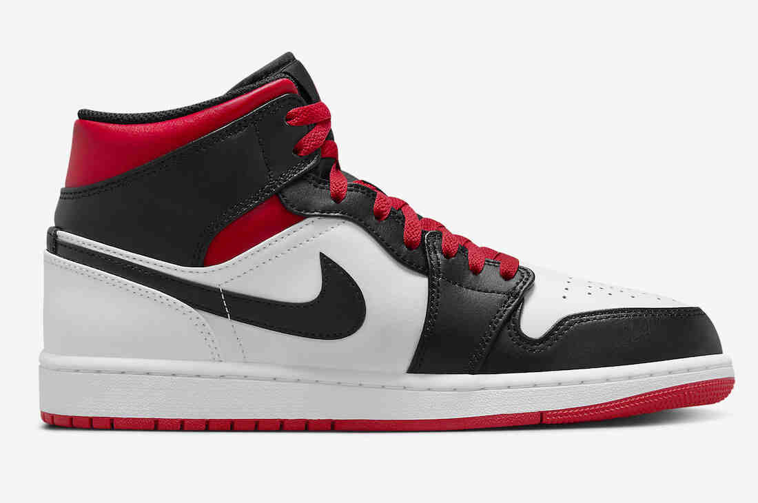 Air Jordan 1 Mid White Gym Red Black DQ8426-106