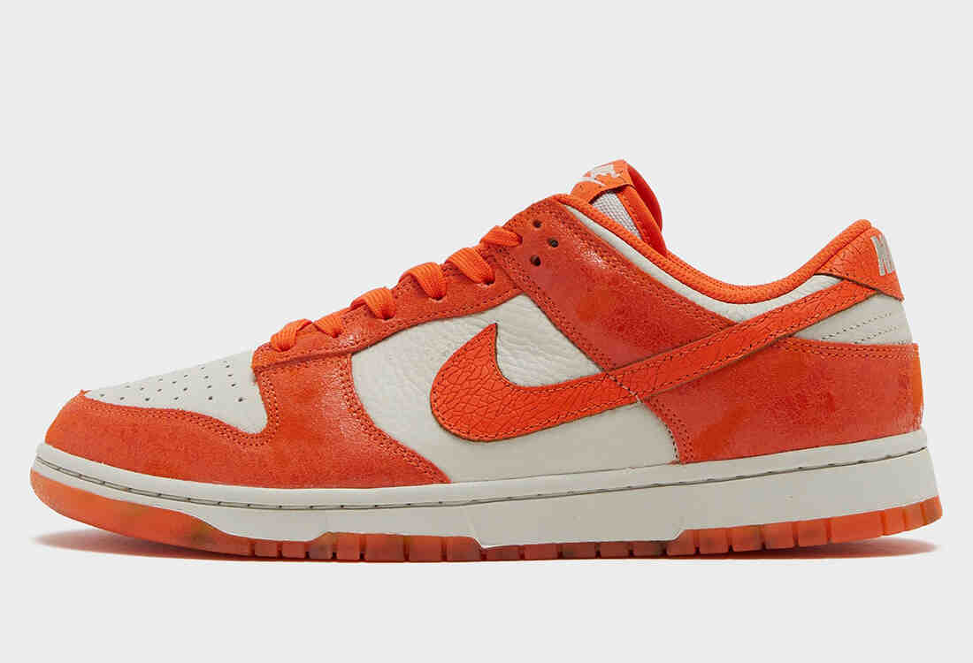 Nike Dunk Low Orange Cracked Leather