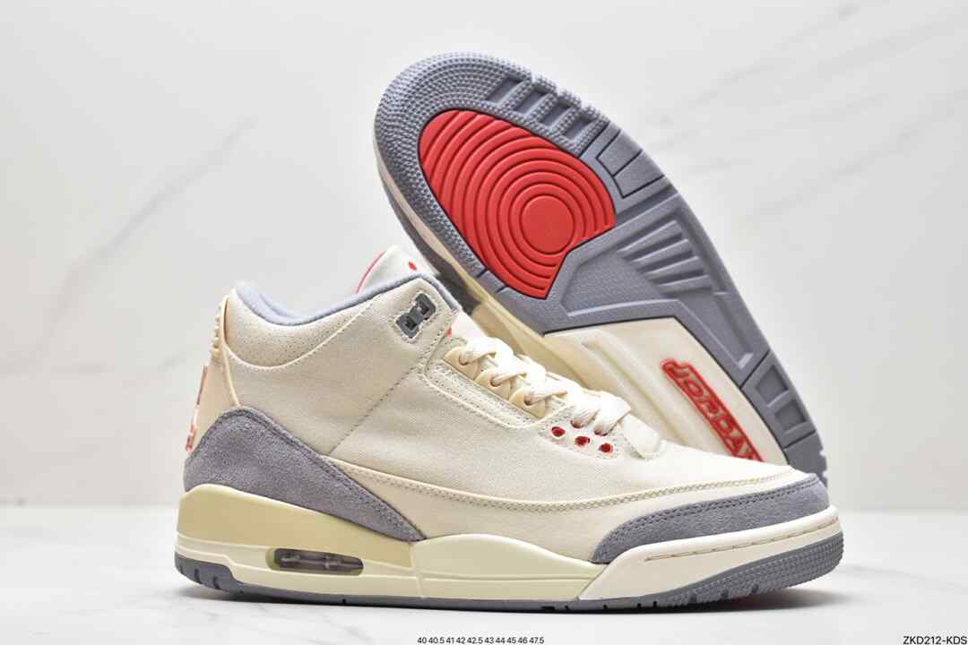 耐克, 篮球鞋, 乔丹, Michael Jordan, Jumpman, Jordan, DH7139-100, AJ3, Air Jordan 3 Retro "Muslin", Air Jordan 3 Retro, Air Jordan 3, Air Jordan - 乔丹 AJ3 Air Jordan 3 Retro "Muslin" 耐磨减震 低帮 休闲篮球鞋 DH7139-100