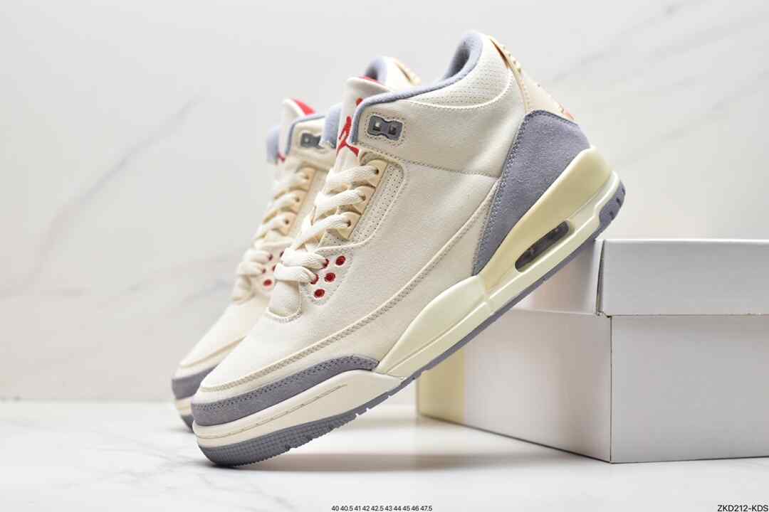 耐克, 篮球鞋, 乔丹, Michael Jordan, Jumpman, Jordan, DH7139-100, AJ3, Air Jordan 3 Retro "Muslin", Air Jordan 3 Retro, Air Jordan 3, Air Jordan - 乔丹 AJ3 Air Jordan 3 Retro "Muslin" 耐磨减震 低帮 休闲篮球鞋 DH7139-100