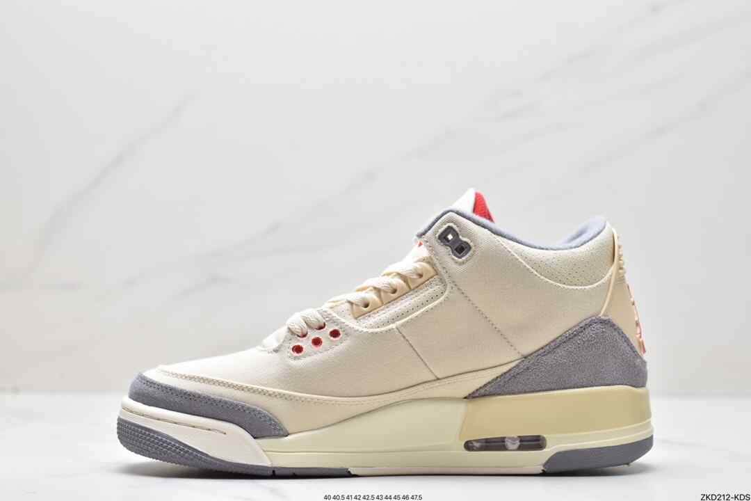 耐克, 篮球鞋, 乔丹, Michael Jordan, Jumpman, Jordan, DH7139-100, AJ3, Air Jordan 3 Retro "Muslin", Air Jordan 3 Retro, Air Jordan 3, Air Jordan - 乔丹 AJ3 Air Jordan 3 Retro "Muslin" 耐磨减震 低帮 休闲篮球鞋 DH7139-100