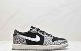 乔丹 AJ1 Air Jordan 1 RETRO Low OG “Black Elephant” 防滑耐磨 低帮 休闲板鞋 黑白 爆裂纹 CZ0790-001