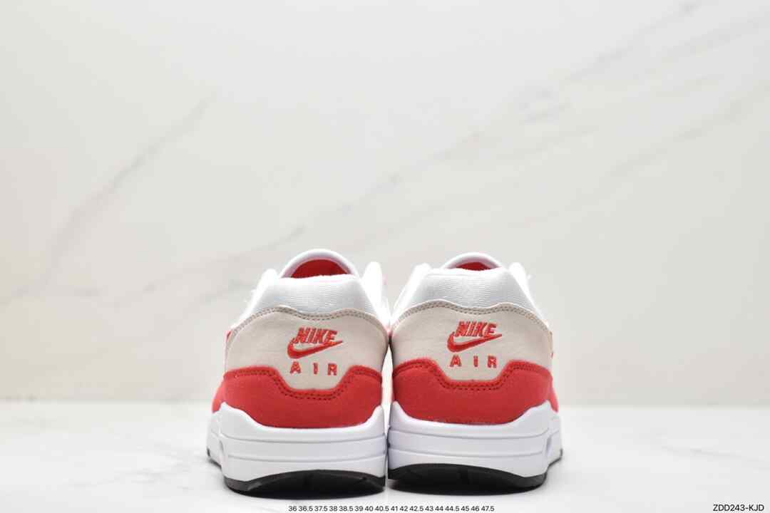 运动鞋, 跑步鞋, Swoosh, Nike Air Max 1, Nike Air Max, Nike Air, NIKE, Air Max 1, Air Max, 908375-103 - 耐克 Nike Air Max 1 减震防滑 复古 低帮 休闲跑步鞋 “白红” 908375-103