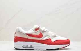 耐克 Nike Air Max 1 减震防滑 复古 低帮 休闲跑步鞋 “白红” 908375-103