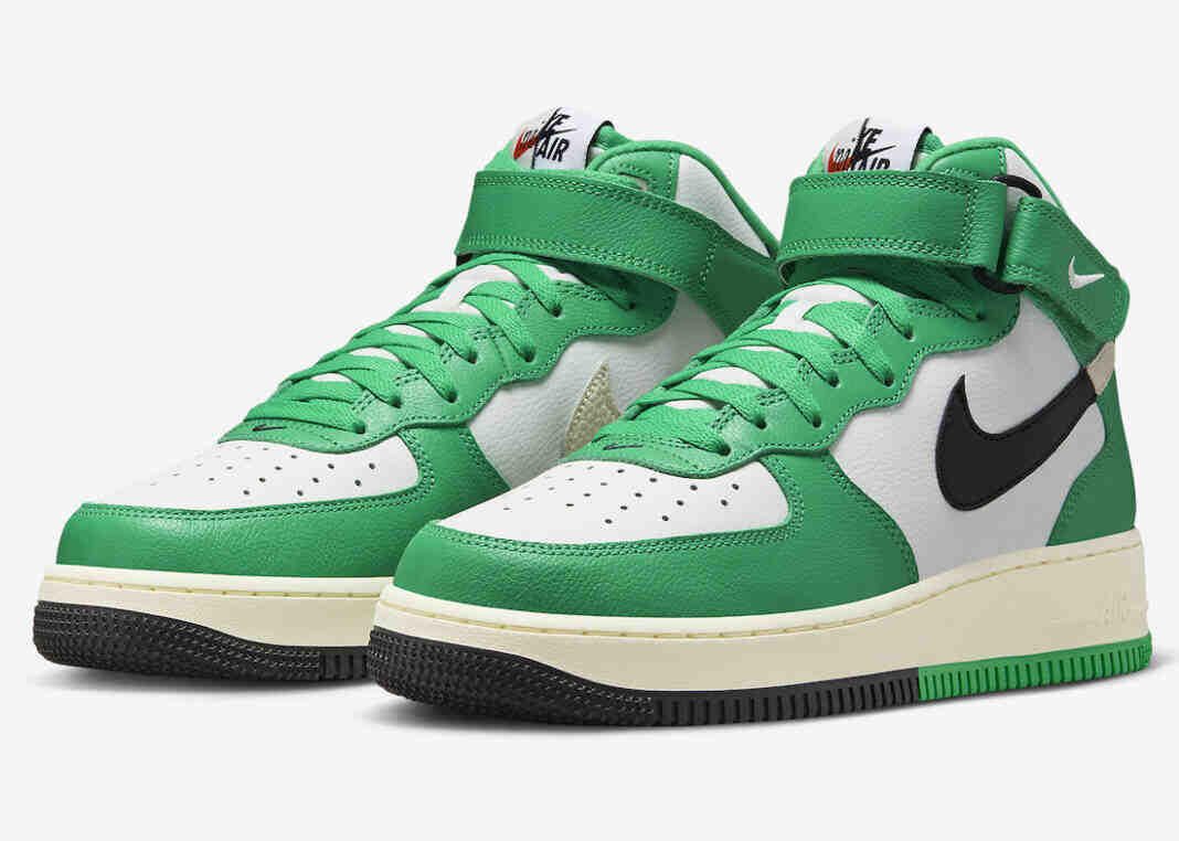 耐克Air Force 1 Mid Split “Stadium Green “的官方照片