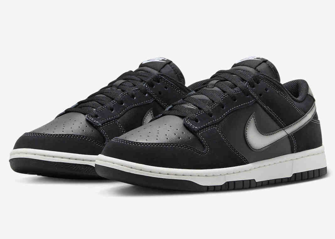 耐克Dunk Low “Black/White” with Airbrush Swooshes