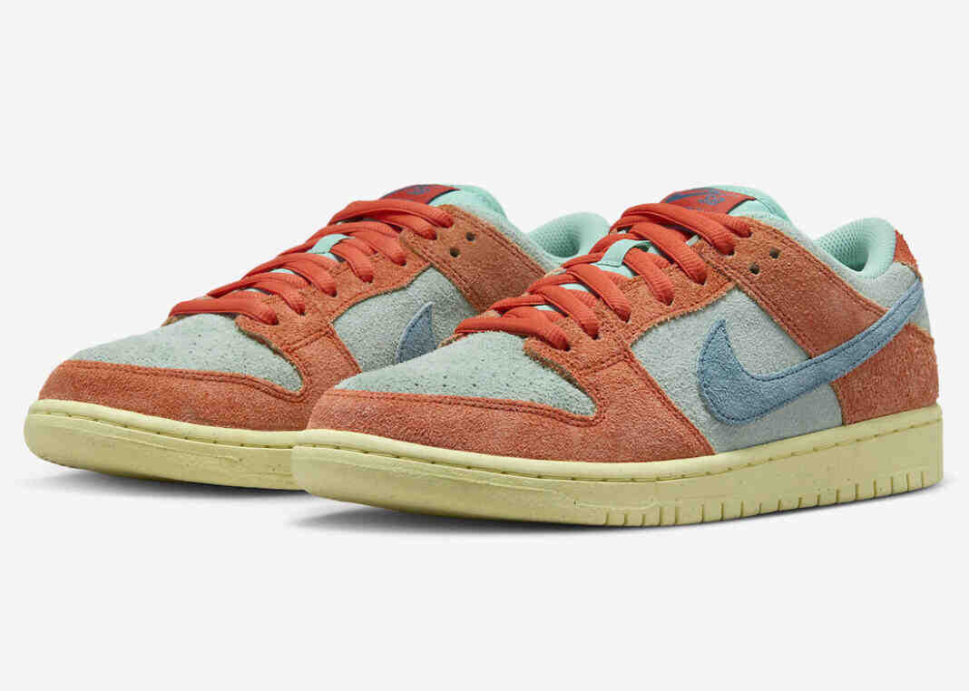 耐克SB Dunk Low “Orange/Noise Aqua “的官方照片