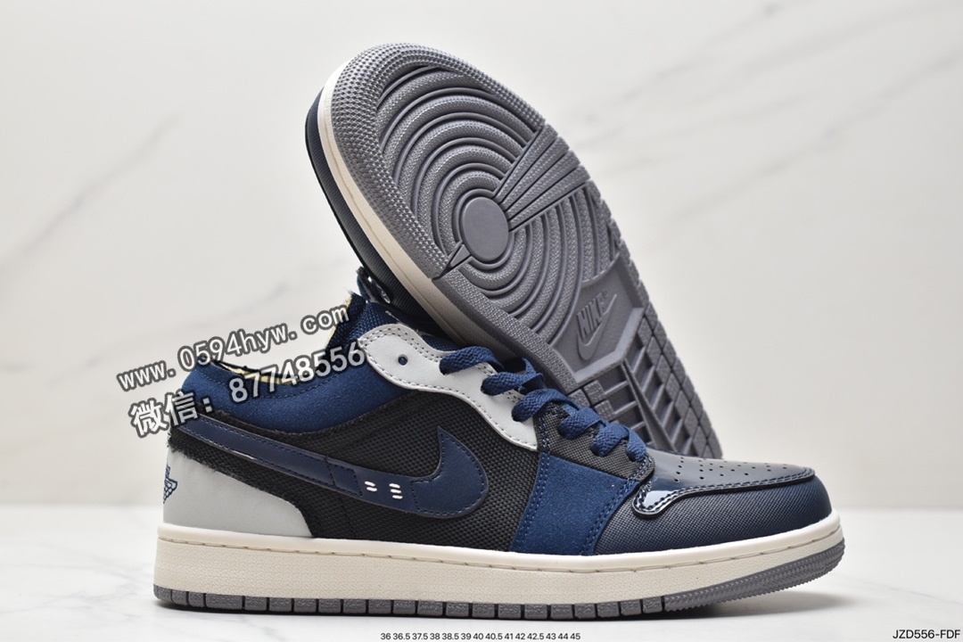 运动鞋, 篮球鞋, 乔丹, Jordan Air Jordan Low SE Craft"Obsidian", Jordan, DR8867-400, Aj1, Air Jordan - 乔丹 AJ1 Jordan Air Jordan  Low SE Craft"Obsidian" 减震防滑耐磨 低帮 复古篮球鞋 蓝色 DR8867-400