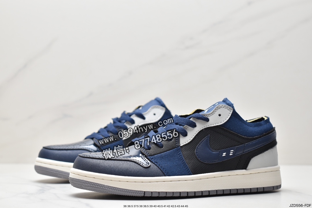 运动鞋, 篮球鞋, 乔丹, Jordan Air Jordan Low SE Craft"Obsidian", Jordan, DR8867-400, Aj1, Air Jordan - 乔丹 AJ1 Jordan Air Jordan  Low SE Craft"Obsidian" 减震防滑耐磨 低帮 复古篮球鞋 蓝色 DR8867-400