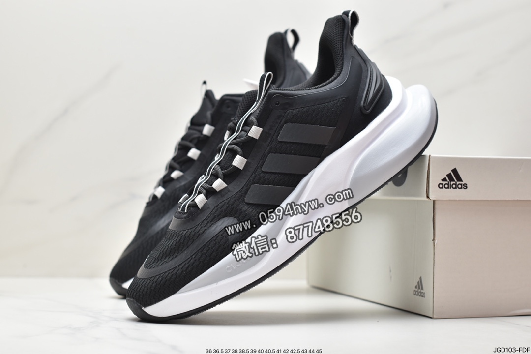 阿迪达斯, 跑步鞋, HP6144, BOUNCE, Alphabounce, adidas AlphaBounce + SustainableBounce, Adidas Alphabounce, Adidas - 阿迪达斯 adidas AlphaBounce + SustainableBounce 轻便耐磨防滑 低帮 跑步鞋 黑色 HP6144