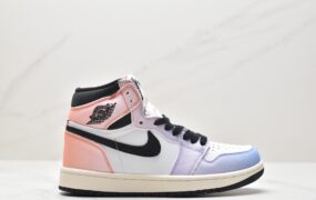 乔丹 Air Jordan 1 High 0G “Craft” 天际线 防滑耐磨舒适 高帮 复古篮球鞋 白紫渐变色 DX0054-805