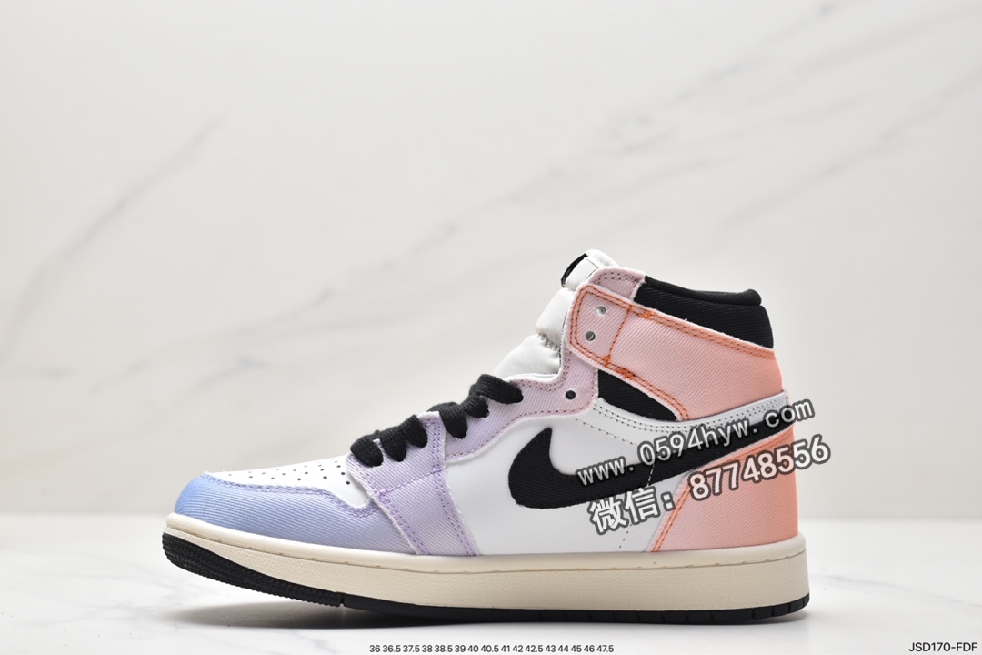 高帮, 运动鞋, 篮球鞋, Swoosh, Jordan, HIGH, DX0054-805, Air Jordan 1 High 0G "Craft", Air Jordan 1, Air Jordan - 乔丹 Air Jordan 1 High 0G "Craft" 天际线 防滑耐磨舒适 高帮 复古篮球鞋 白紫渐变色 DX0054-805