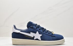 阿迪达斯 Adidas originals x A BATHING APE Campus 80 低帮休闲板鞋 男女同款 午夜蓝 0ZXSNM191907K