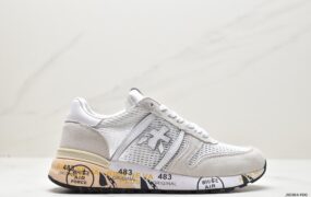 普瑞米亚达 Premiata Lander Trainers 兰诺系列 米字 低帮复古 百搭休闲 训练运动鞋“黑白荧光绿” 1076106