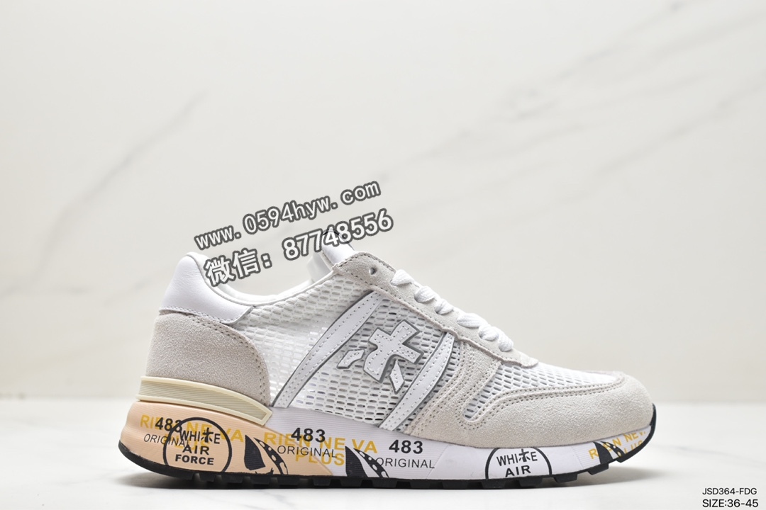 普瑞米亚达 Premiata Lander Trainers 兰诺系列 米字 低帮复古 百搭休闲 训练运动鞋“黑白荧光绿” 1076106