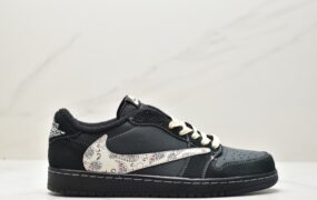 乔丹 AJ1 fragment design x Travis Scott x Nike Air Jordan 1 Low OG SP”Black/Green Toe” 经典复古 低帮 百搭休闲 运动篮球鞋 DM7866-889