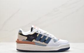 阿迪达斯 adidas originals FORUM Exhibit Low 2 轻便耐磨防滑 低帮 休闲板鞋 男女同款 白蓝红 FZ5596