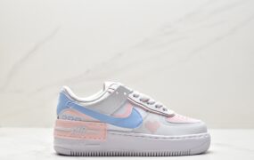 耐克 Nike Air Force 1Low Shadow 情人节限定 像素爱心梦幻少女 低帮 休闲板鞋 女款 白粉蓝 CI0919-117