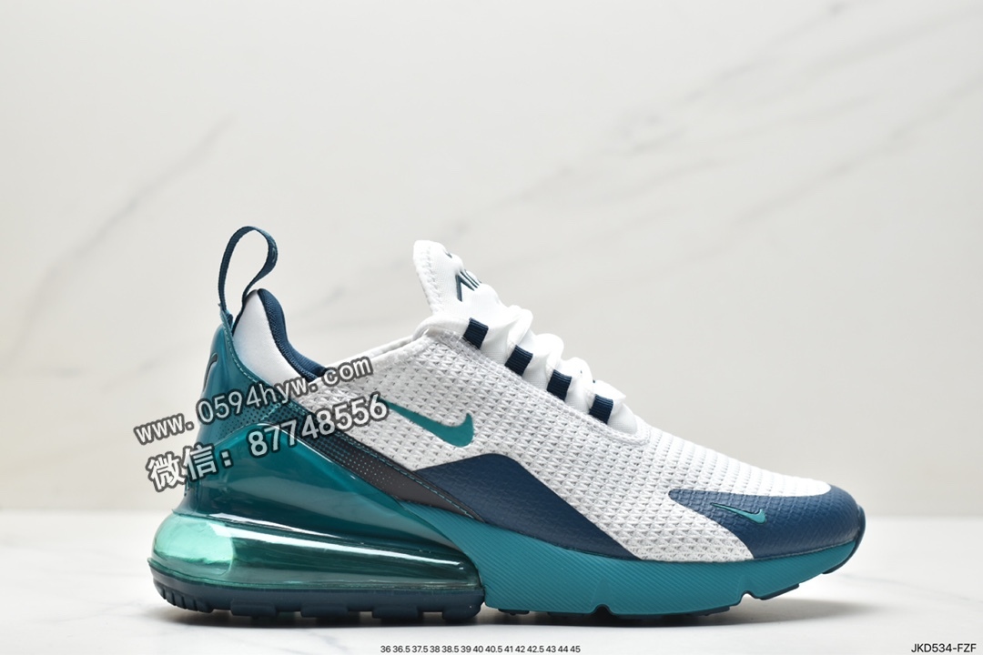 耐克 Nike Air Max 270 透气减震 防滑耐磨 低帮 休闲慢跑鞋 白蓝 AQ9164-102