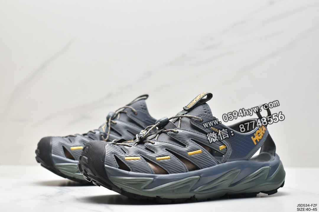 HOKA ONE ONE Hopara, 1106535 - HOKA ONE ONE Hopara 防滑耐磨透气 户外凉鞋 墨绿色 1106535