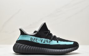 阿迪达斯 椰子350 Yeezy Boost 350 V2 百搭轻便 防滑减震透气 低帮 休闲运动慢跑鞋 黑绿色 TF1382