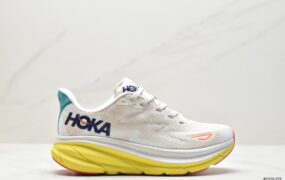 HOKA ONE ONE Clifton 9 减震防滑耐磨低帮 跑步鞋 米黄色 1127895-EPFR