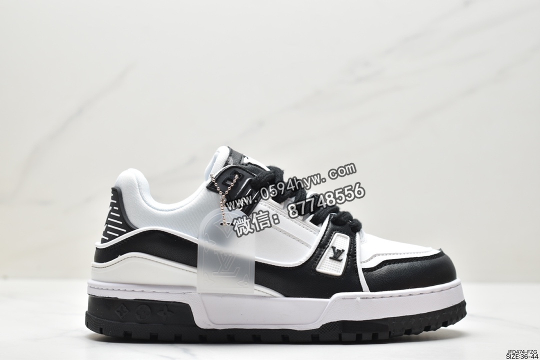 路易威登 Louis Vuitton Trainer Sneaker Low 时尚百搭 休闲运动 低帮板鞋 黑白