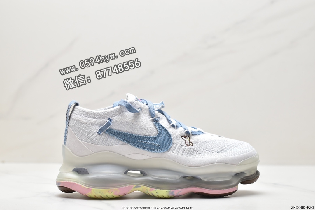 耐克 Nike Air Max Scorpion Flyknit”Phantom/Black/Light Cream” 防滑气垫减震 低帮 休闲运动慢跑鞋 蓝白 FJ7736-141