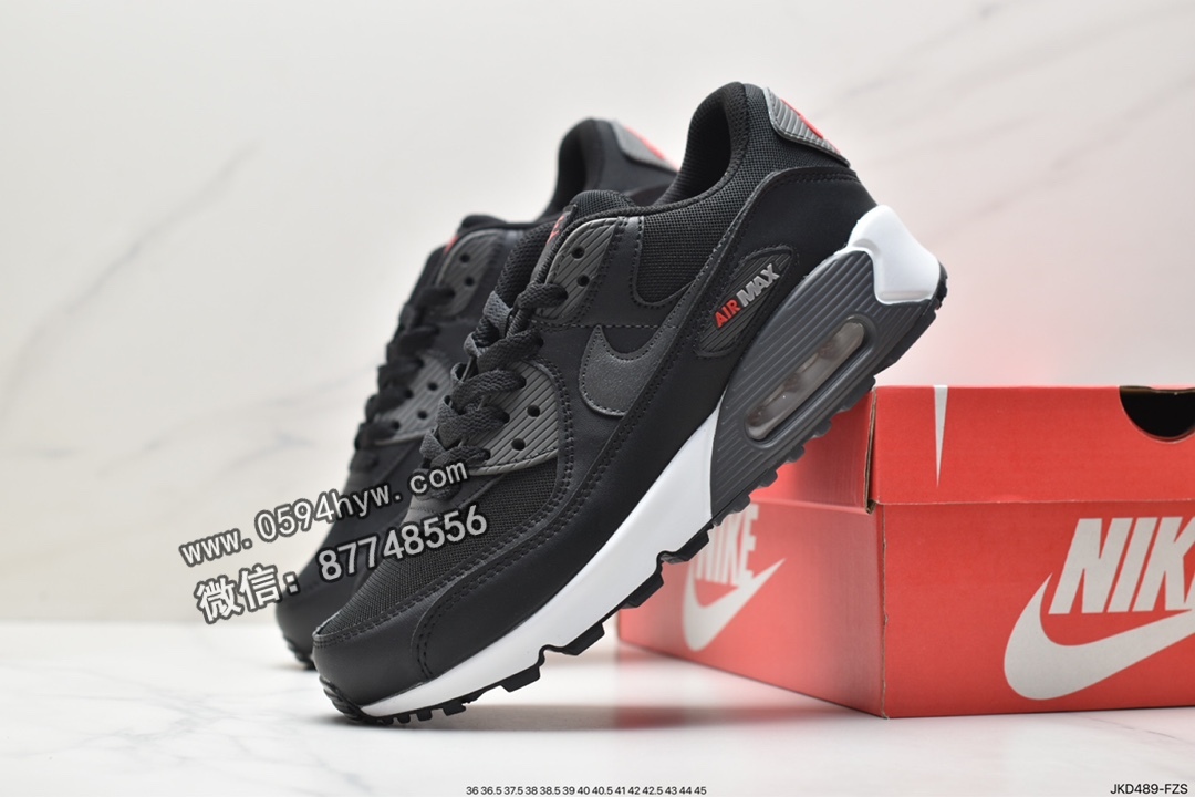 跑鞋, 跑步鞋, Swoosh, Nike Air Max 90, Nike Air Max, Nike Air, NIKE, DH8010-002, Air Max 90, Air Max - 耐克 Nike Air Max 90 休闲复古 防滑减震 低帮跑鞋 黑红 DH8010-002