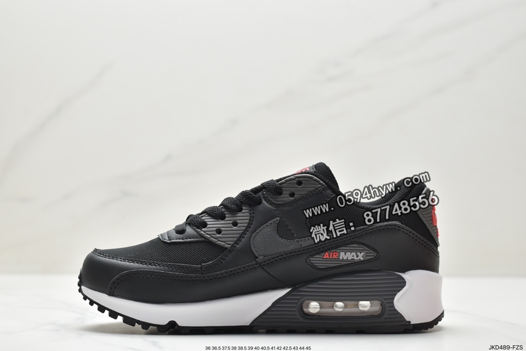 跑鞋, 跑步鞋, Swoosh, Nike Air Max 90, Nike Air Max, Nike Air, NIKE, DH8010-002, Air Max 90, Air Max - 耐克 Nike Air Max 90 休闲复古 防滑减震 低帮跑鞋 黑红 DH8010-002