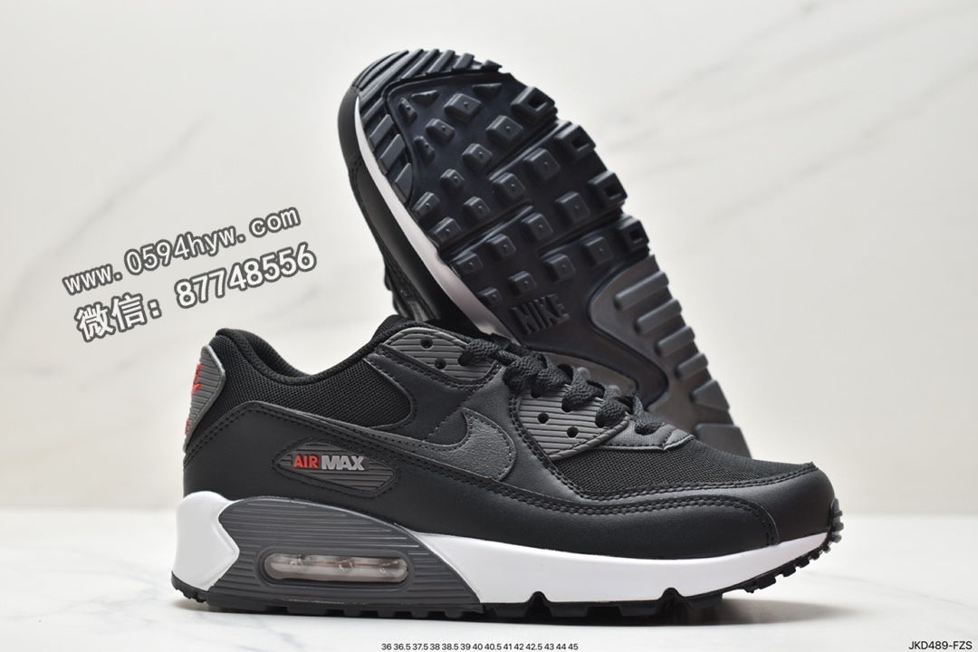 跑鞋, 跑步鞋, Swoosh, Nike Air Max 90, Nike Air Max, Nike Air, NIKE, DH8010-002, Air Max 90, Air Max - 耐克 Nike Air Max 90 休闲复古 防滑减震 低帮跑鞋 黑红 DH8010-002