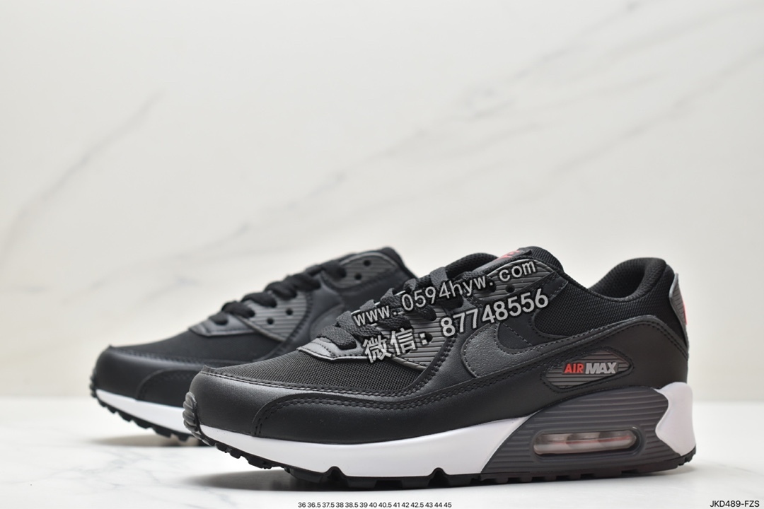 跑鞋, 跑步鞋, Swoosh, Nike Air Max 90, Nike Air Max, Nike Air, NIKE, DH8010-002, Air Max 90, Air Max - 耐克 Nike Air Max 90 休闲复古 防滑减震 低帮跑鞋 黑红 DH8010-002