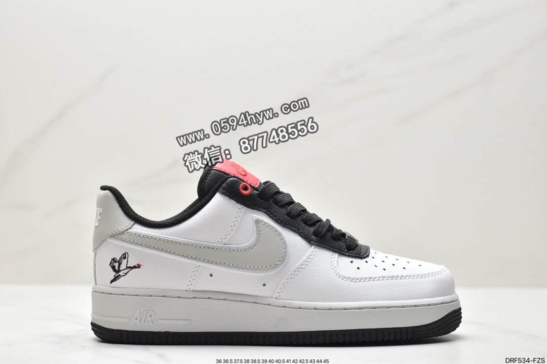 耐克 Nike Air Force 1Low milky stork 白鹦鹤 防滑耐磨减震 低帮 休闲板鞋 男款 白黑 DA8482-100