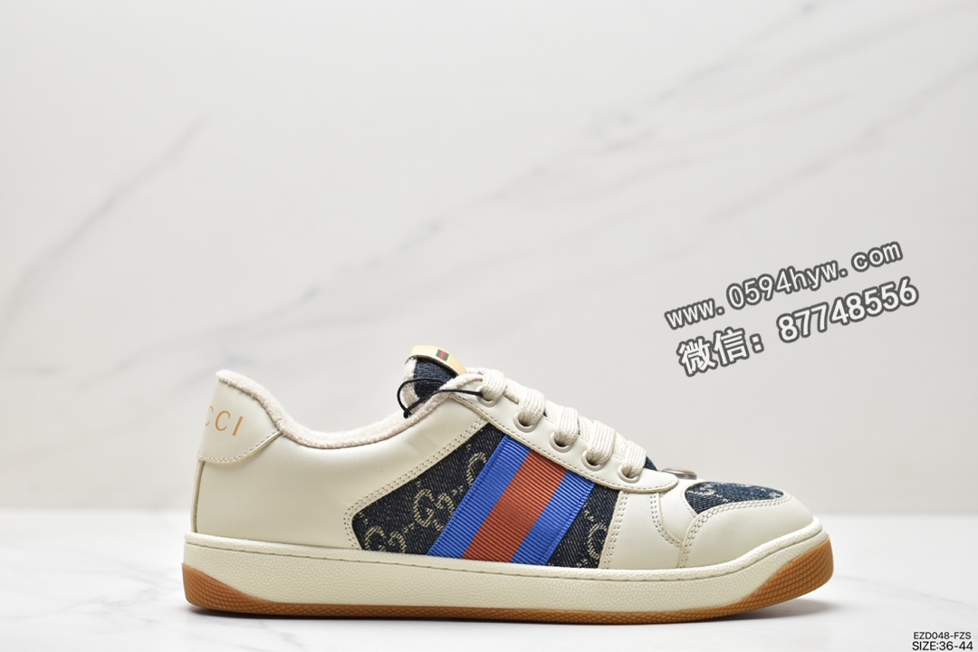 古驰 Gucci Distressed Screener sneaker 时尚潮流 轻便防滑 低帮 休闲板鞋 5762232KQ404467