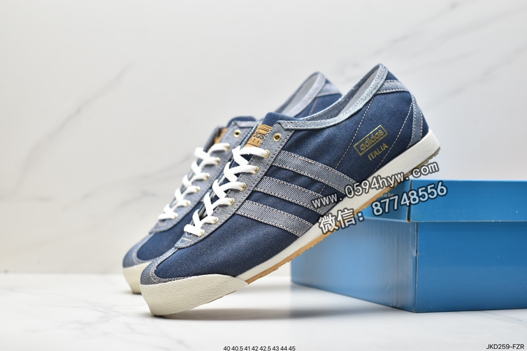 阿迪达斯, 休闲鞋, Originals, Original, HP8843, adidas originals Denim ltalia Spzl, adidas Originals, Adidas - 阿迪达斯 adidas originals Denim ltalia Spzl 防滑耐磨低帮运动休闲鞋 男女同款 蓝白 HP8843