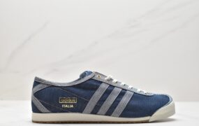 阿迪达斯 adidas originals Denim ltalia Spzl 防滑耐磨低帮运动休闲鞋 男女同款 蓝白 HP8843