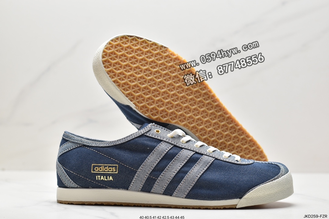 阿迪达斯, 休闲鞋, Originals, Original, HP8843, adidas originals Denim ltalia Spzl, adidas Originals, Adidas - 阿迪达斯 adidas originals Denim ltalia Spzl 防滑耐磨低帮运动休闲鞋 男女同款 蓝白 HP8843