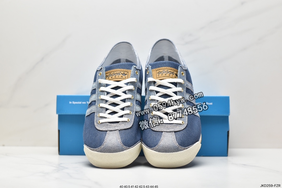 阿迪达斯, 休闲鞋, Originals, Original, HP8843, adidas originals Denim ltalia Spzl, adidas Originals, Adidas - 阿迪达斯 adidas originals Denim ltalia Spzl 防滑耐磨低帮运动休闲鞋 男女同款 蓝白 HP8843