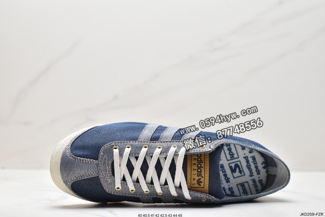 阿迪达斯, 休闲鞋, Originals, Original, HP8843, adidas originals Denim ltalia Spzl, adidas Originals, Adidas - 阿迪达斯 adidas originals Denim ltalia Spzl 防滑耐磨低帮运动休闲鞋 男女同款 蓝白 HP8843