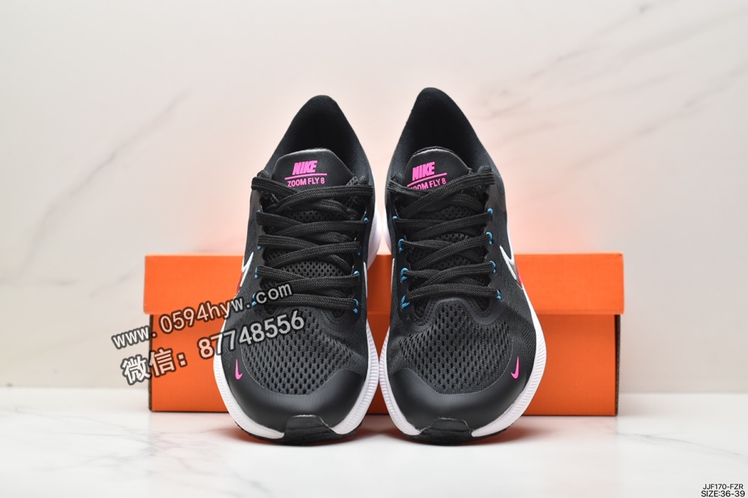 跑步鞋, Zoom Air, Zoom, Nike Air Zoom Winflo 8, Nike Air, NIKE, Flywire, DC3727-008, Air Zoom - 耐克 Nike Air Zoom Winflo 8代 防滑耐磨减震 低帮 休闲跑步鞋 黑白色 DC3727-008