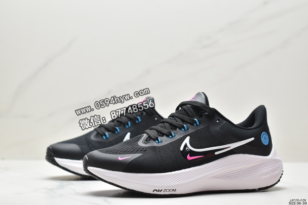 跑步鞋, Zoom Air, Zoom, Nike Air Zoom Winflo 8, Nike Air, NIKE, Flywire, DC3727-008, Air Zoom - 耐克 Nike Air Zoom Winflo 8代 防滑耐磨减震 低帮 休闲跑步鞋 黑白色 DC3727-008