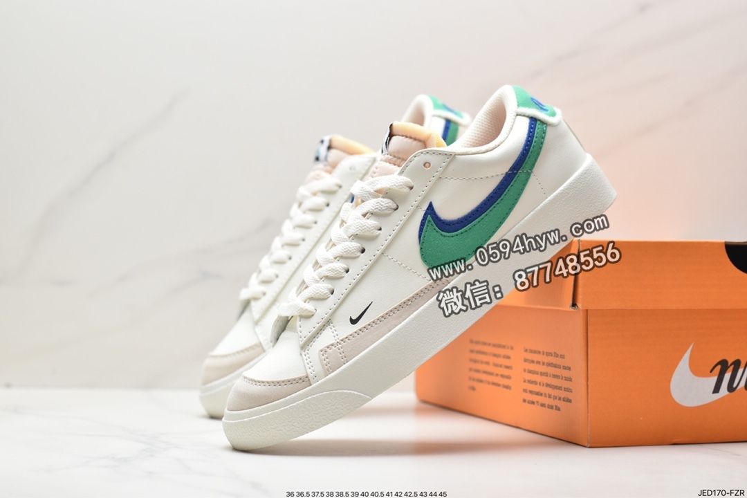 运动鞋, 板鞋, 休闲板鞋, Swoosh, Nike Blazer low“72”, Nike Blazer Low, Nike Blazer, NIKE, DO9777-001, Blazer - 耐克 Nike Blazer low“72” 耐磨耐磨轻便 低帮 休闲板鞋男款 米绿色 DO9777-001