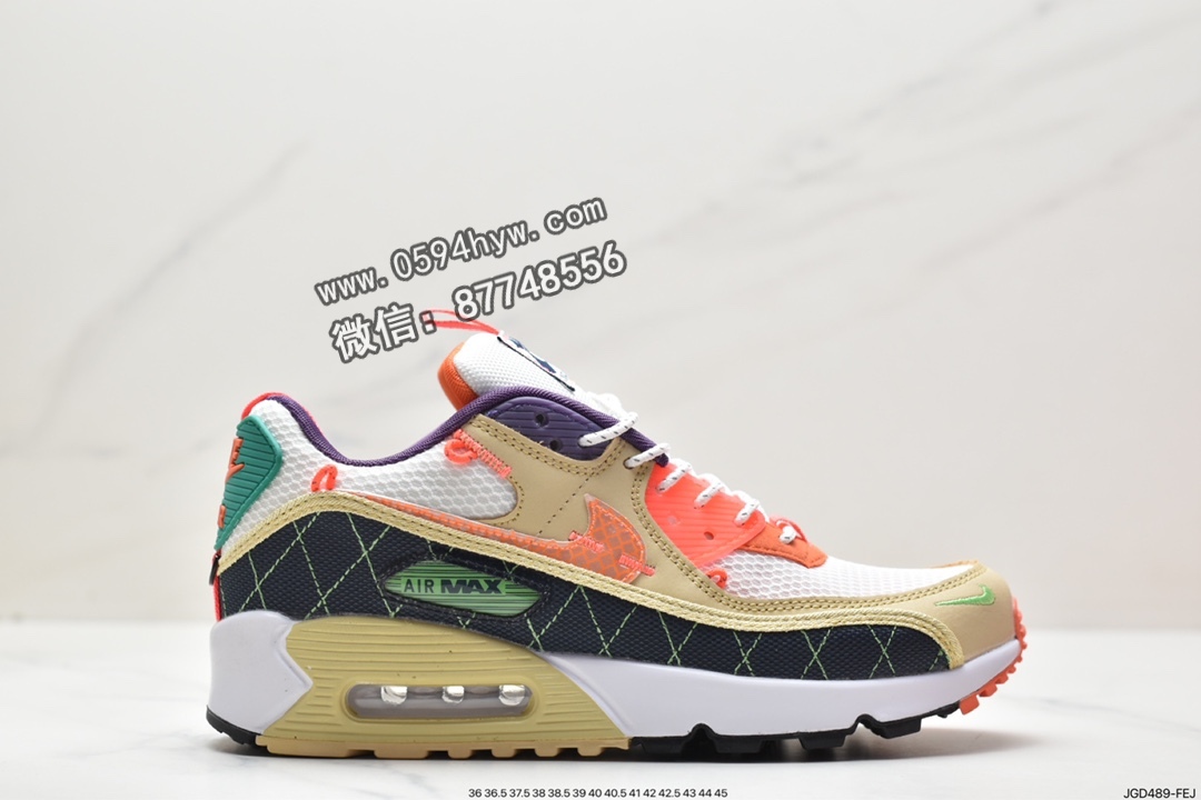 耐克 Nike Air Max 90“trail” 复古 减震防滑 低帮 休闲跑步鞋 男女同款 彩色拼接 FD0821-100