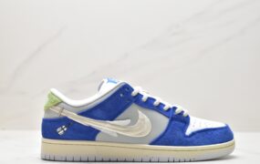 耐克 Fly Streetwear x Nike Dunk SB Low”Gardenia” 栀子花 白兰花 防滑减震耐磨 低帮 休闲运动板鞋 男女同款 蓝色 DQ5130-400