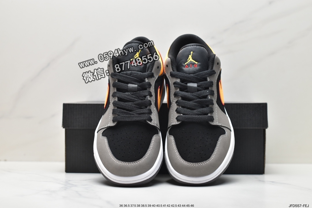 篮球鞋, Jordan Air Jordan 1Low“Grey Black Yellow", Jordan, FN7308-008, Black, Aj1, Air Jordan 1 Low, Air Jordan 1, Air Jordan - 乔丹 AJ1 Jordan Air Jordan 1Low“Grey Black Yellow" 耐磨透气 低帮 复古篮球鞋 男款 灰黑黄 FN7308-008