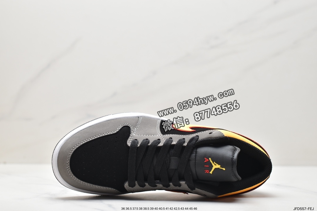 篮球鞋, Jordan Air Jordan 1Low“Grey Black Yellow", Jordan, FN7308-008, Black, Aj1, Air Jordan 1 Low, Air Jordan 1, Air Jordan - 乔丹 AJ1 Jordan Air Jordan 1Low“Grey Black Yellow" 耐磨透气 低帮 复古篮球鞋 男款 灰黑黄 FN7308-008