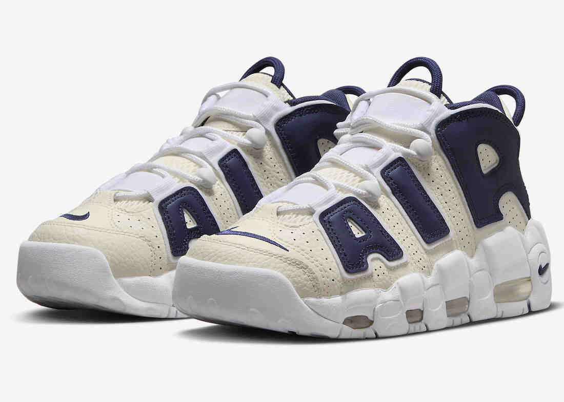 ike Air More Uptempo Coconut Milk Midnight Navy FQ2762-100