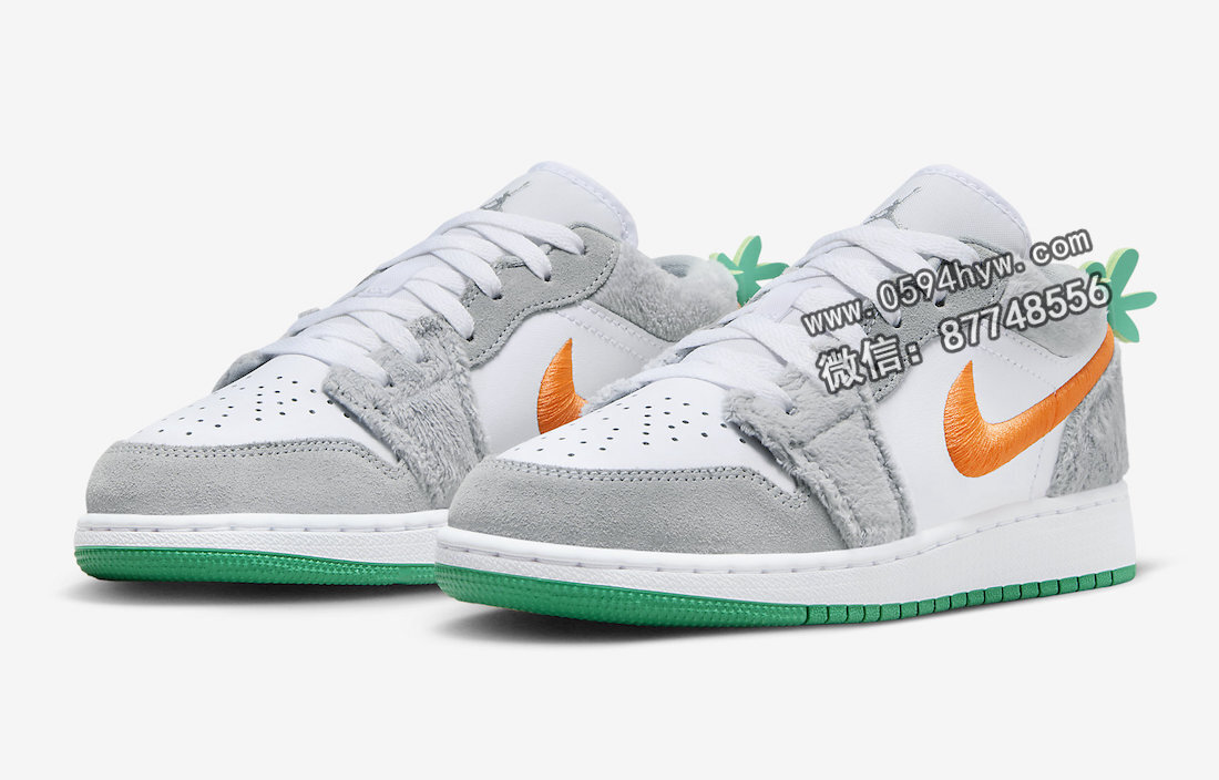 震撼发布！Air Jordan 1 Low GS “Rabbit” 官方照片首次曝光